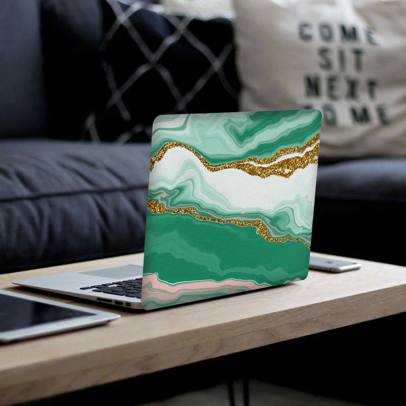 Aesthetic Green Marble Laptop Skin - Image 2