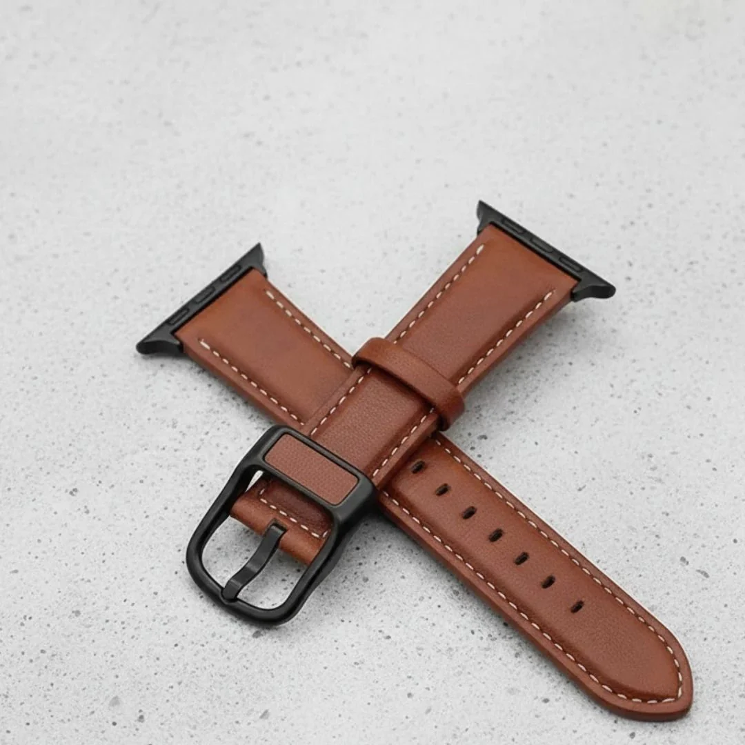 Apple Watch Brown Weave Leather Strap - 42/44/45/49 MM - Image 2