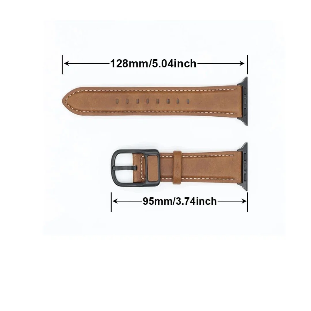 Apple Watch Brown Weave Leather Strap - 42/44/45/49 MM - Image 3