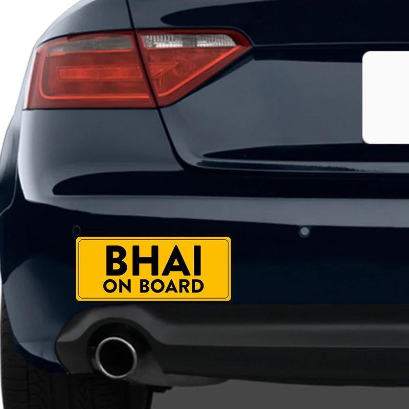 Bhai On Board Car Bumper Sticker - Image 2