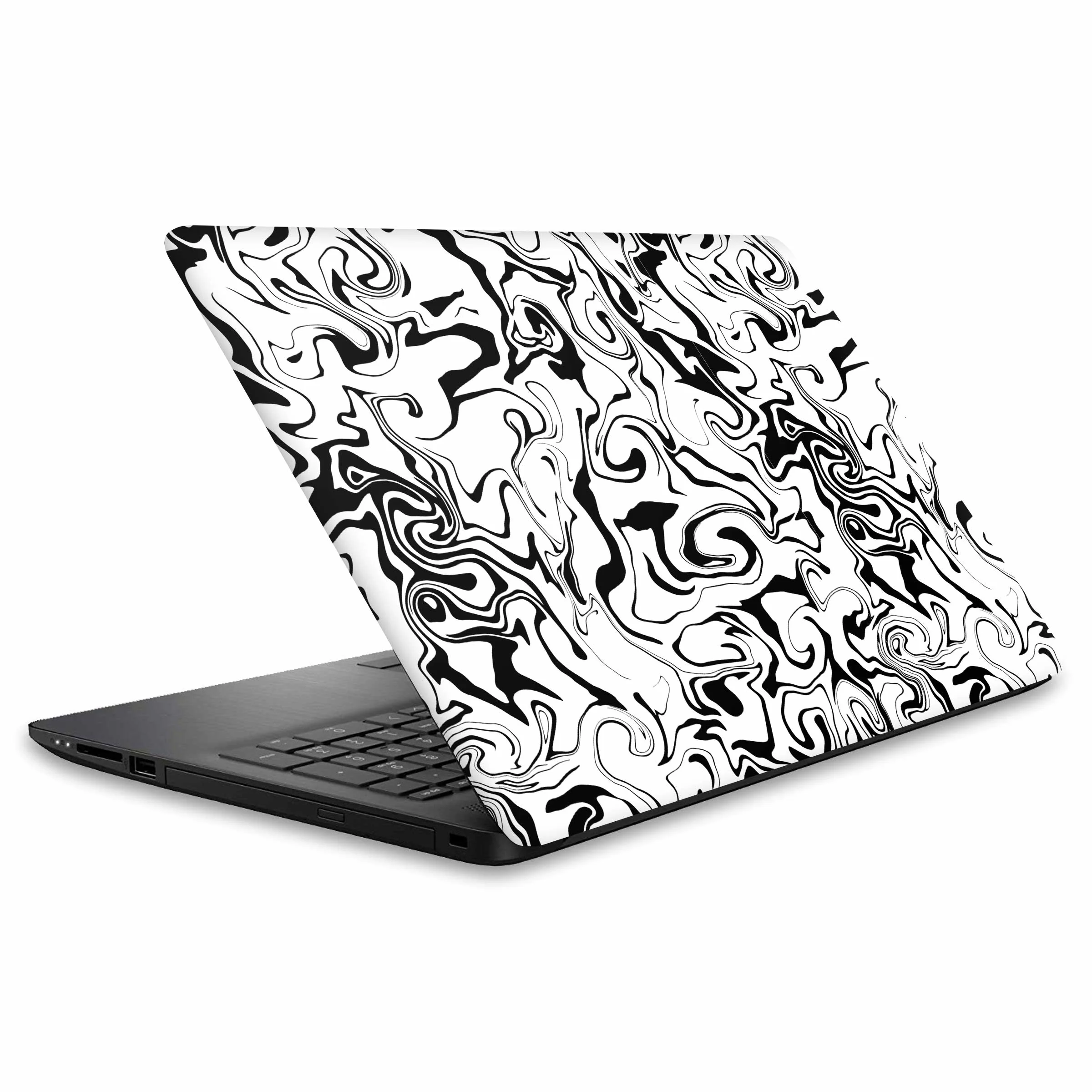 Black and White Swirl Laptop Skins