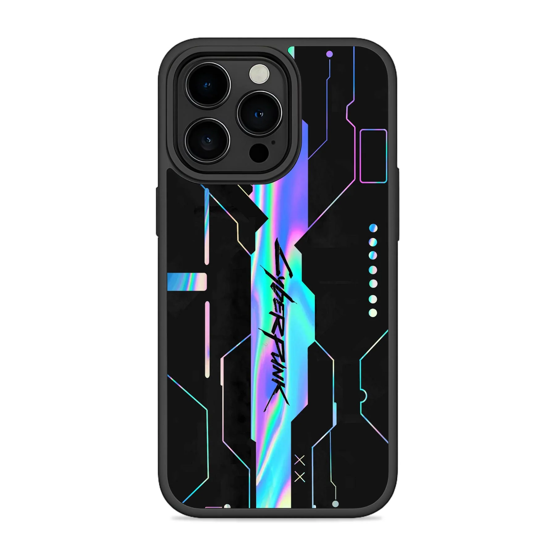 Black Cyber Holographic Mobile Bumper Cover