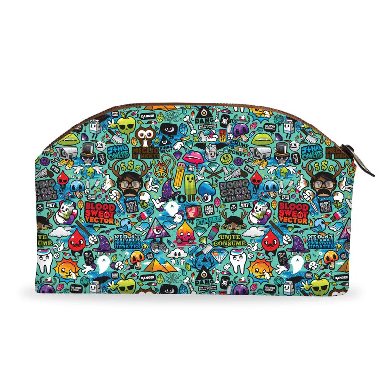 Blue Abstract Tech Pouch
