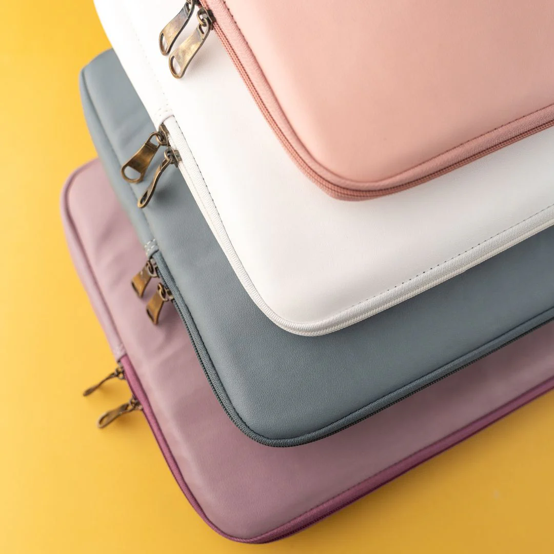 Blue Leather Laptop Sleeve - Image 2
