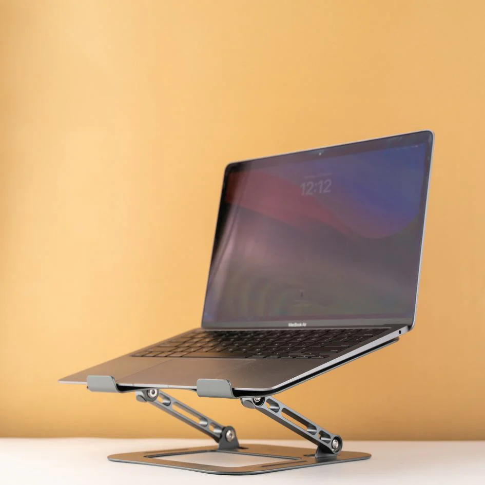 Desktop Aluminum Metal Stand Holder, Foldable, Compatible with iPad, Tablet - Silver