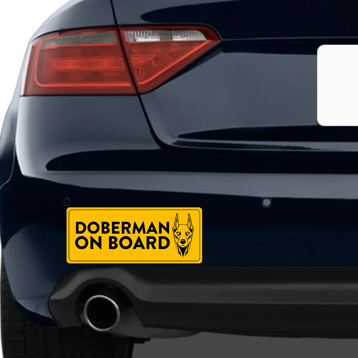 Doberman On Board Bumper Sticker - Image 2