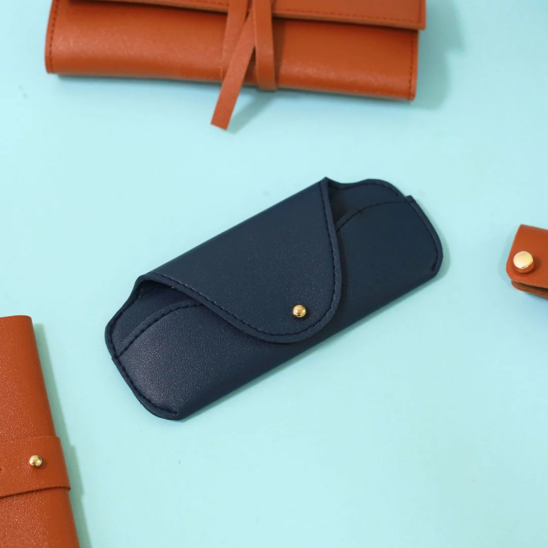 Foldable Sunglasses/Spectacles Leather Organizer - Blue - Image 2