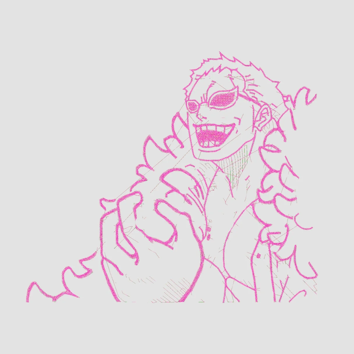 Doflamingo Embroidered White Oversize T-Shirt - Image 2
