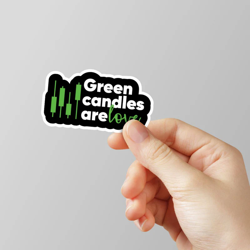 Green Candles Are Love Laptop Sticker