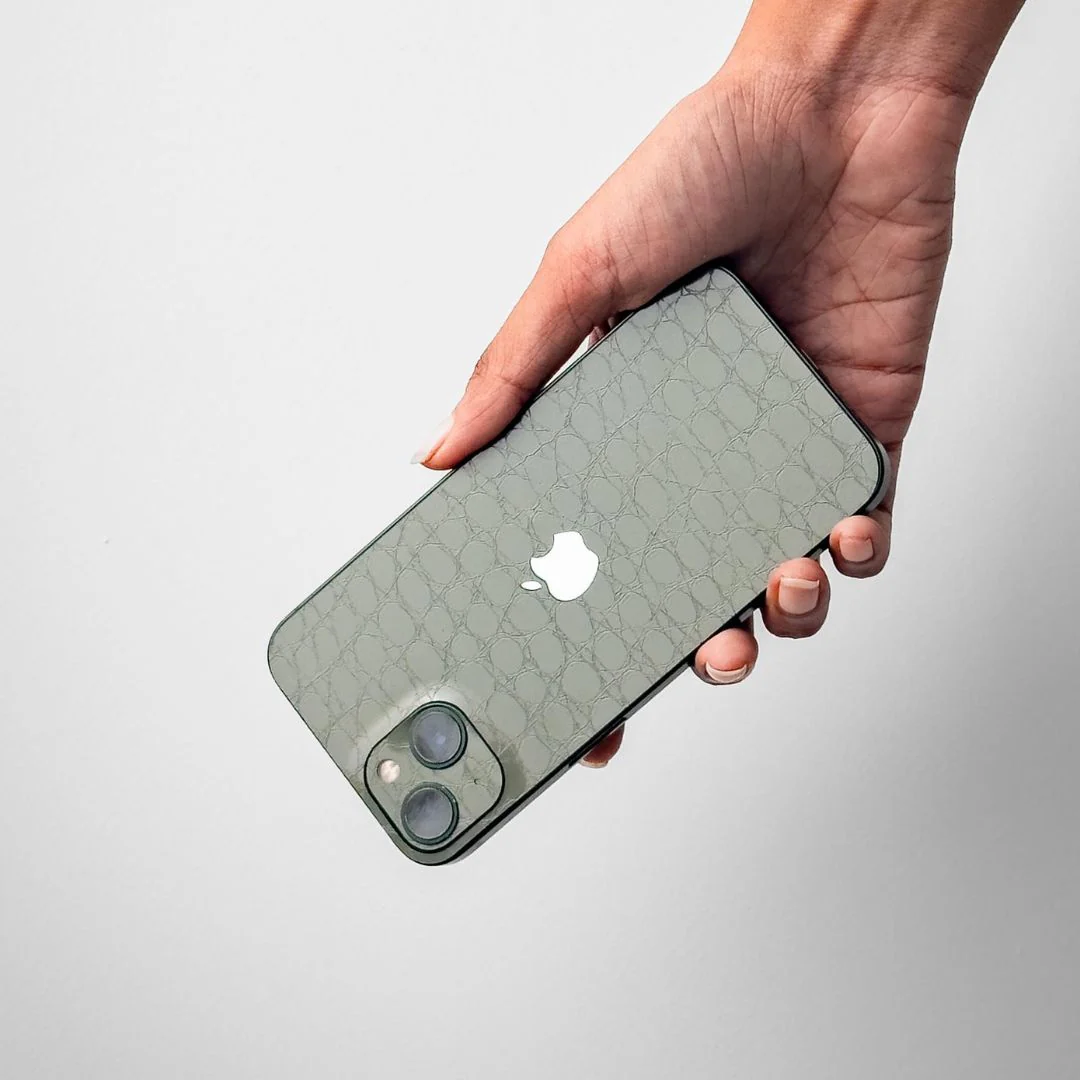 Green Texture Leather Mobile Skin