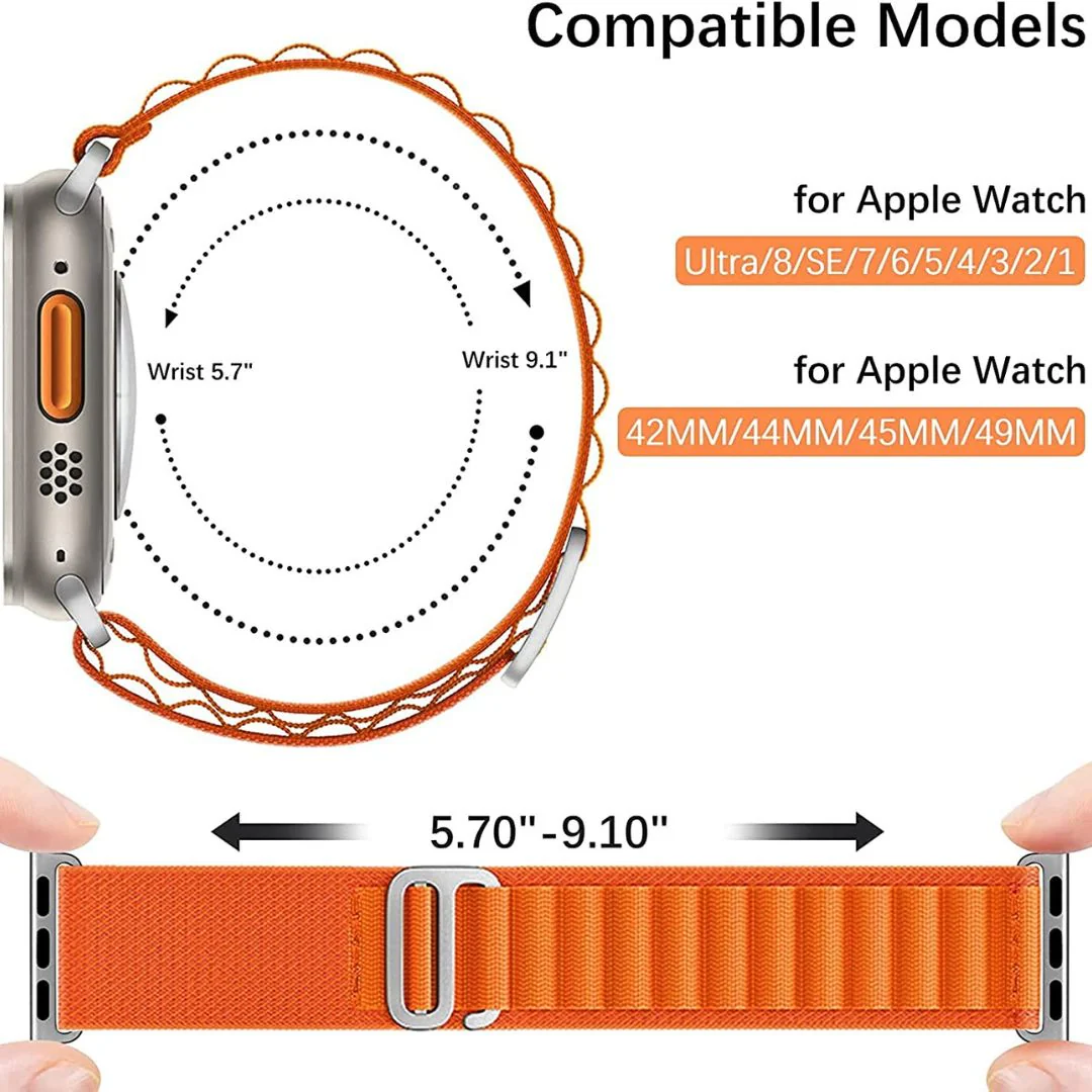 Apple Watch Alpine Loop Strap Black - 42/44/45/49 MM - Image 7
