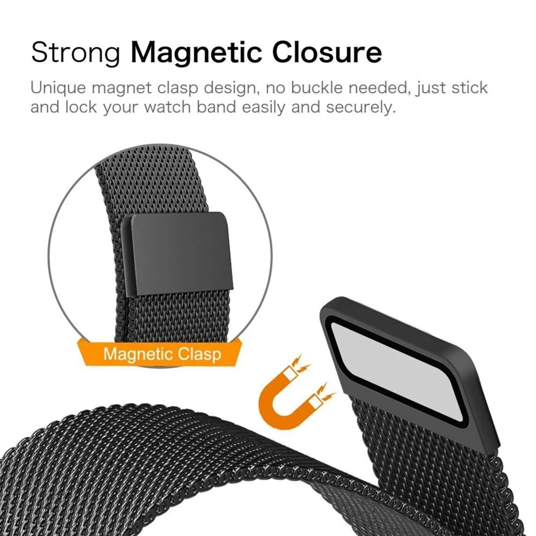 Apple Watch Melanese Mesh Strap Black - 42/44/45/49 MM - Image 5