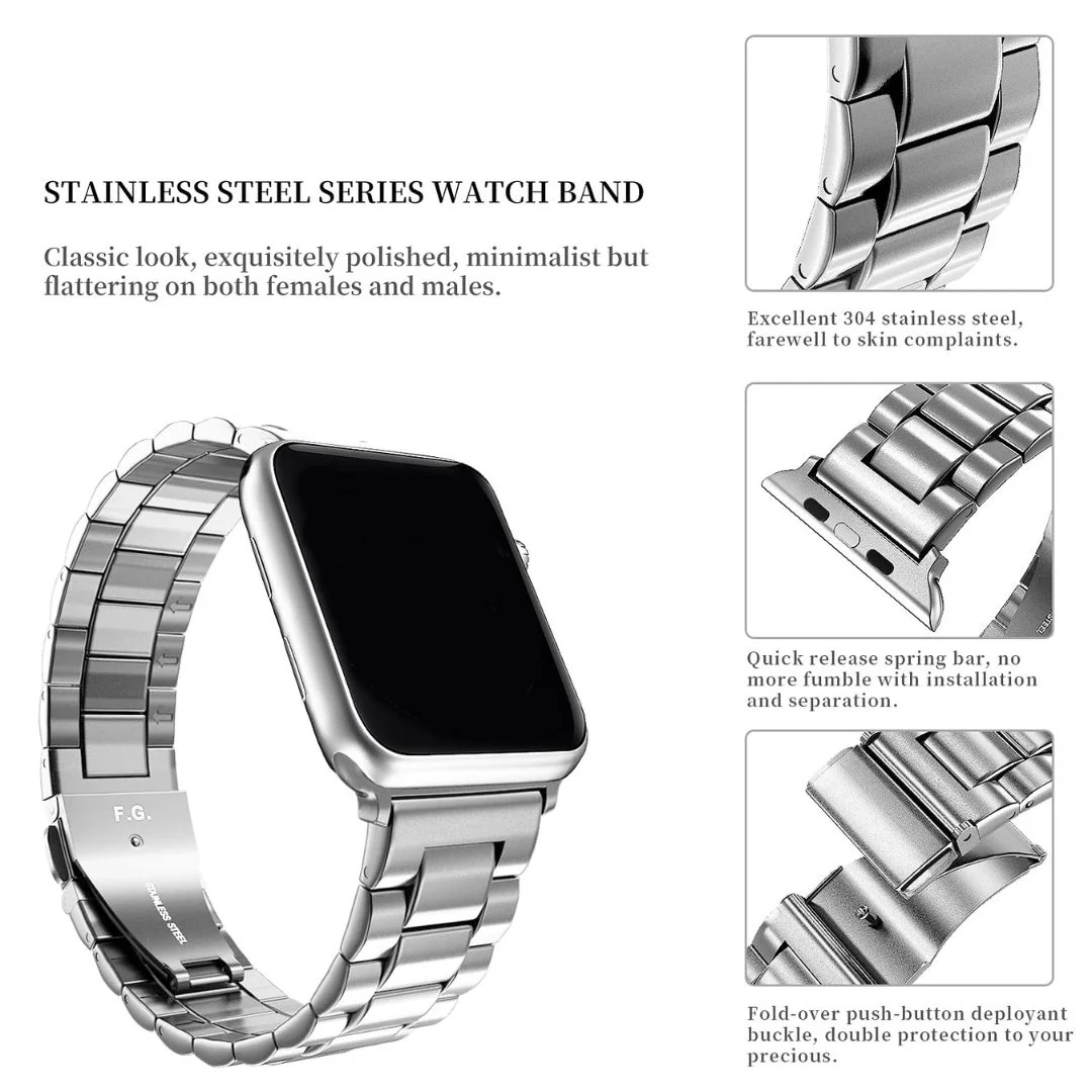 Apple Watch Stainless Steel Strap Silver - 42/44/45/49 MM - Image 2