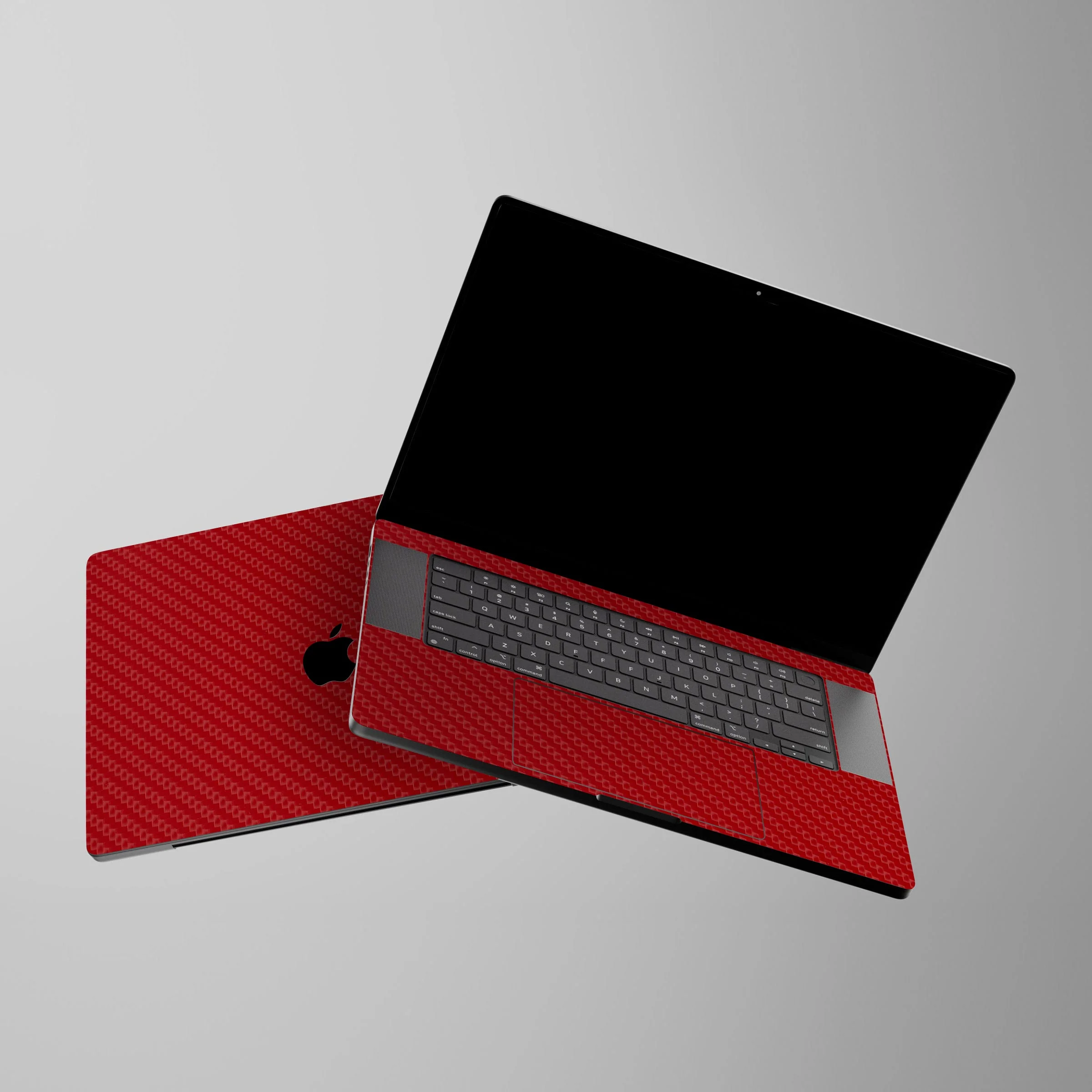 Macbook Red Carbon Laptop Skins