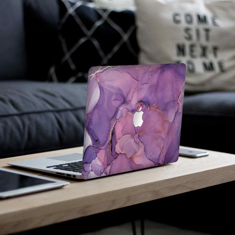 MacBook Royal Purple Marble Laptop Skin - Image 2