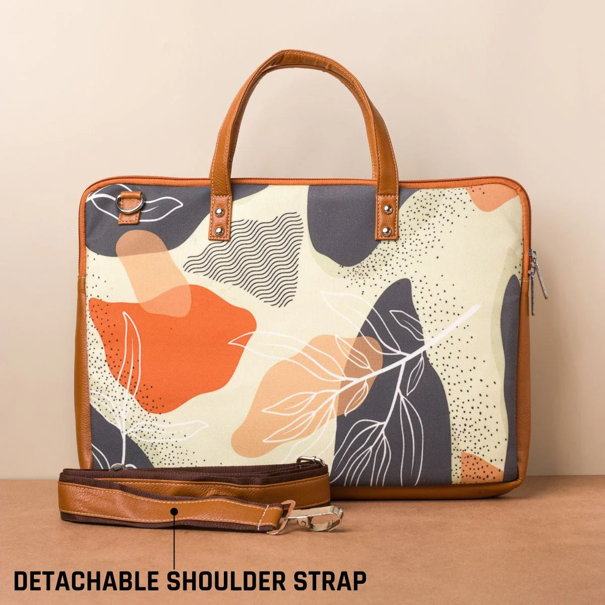 Maroon Floral Deluxe Laptop Bag - Image 5