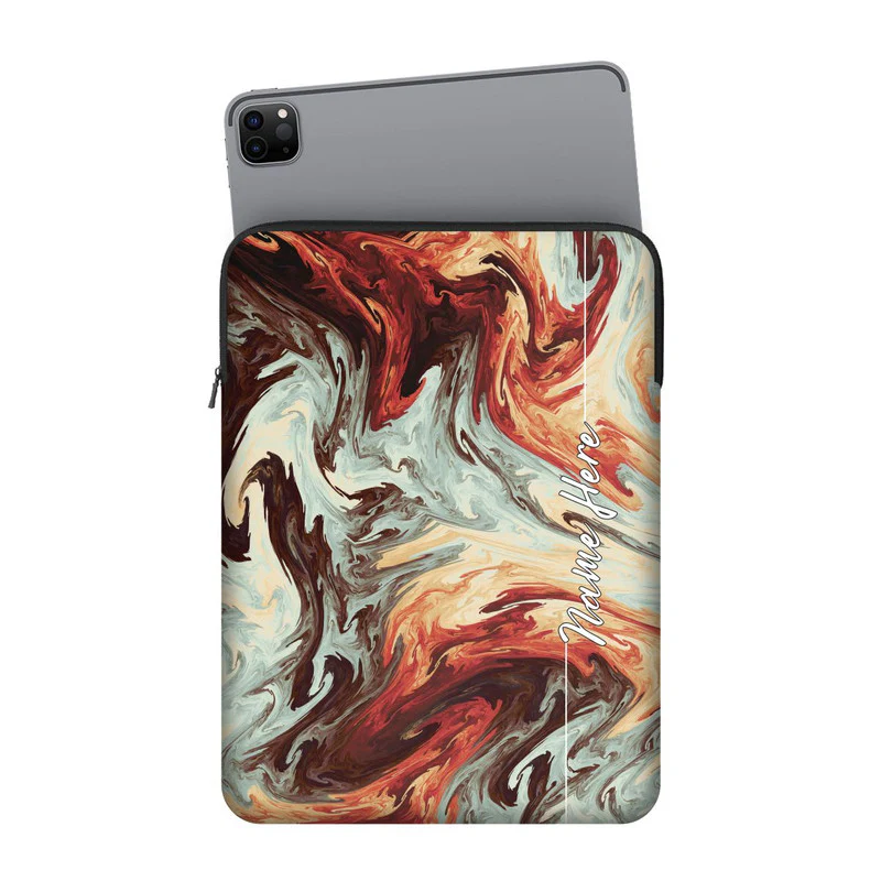 Coral Waves Custom Name Ipad Sleeve
