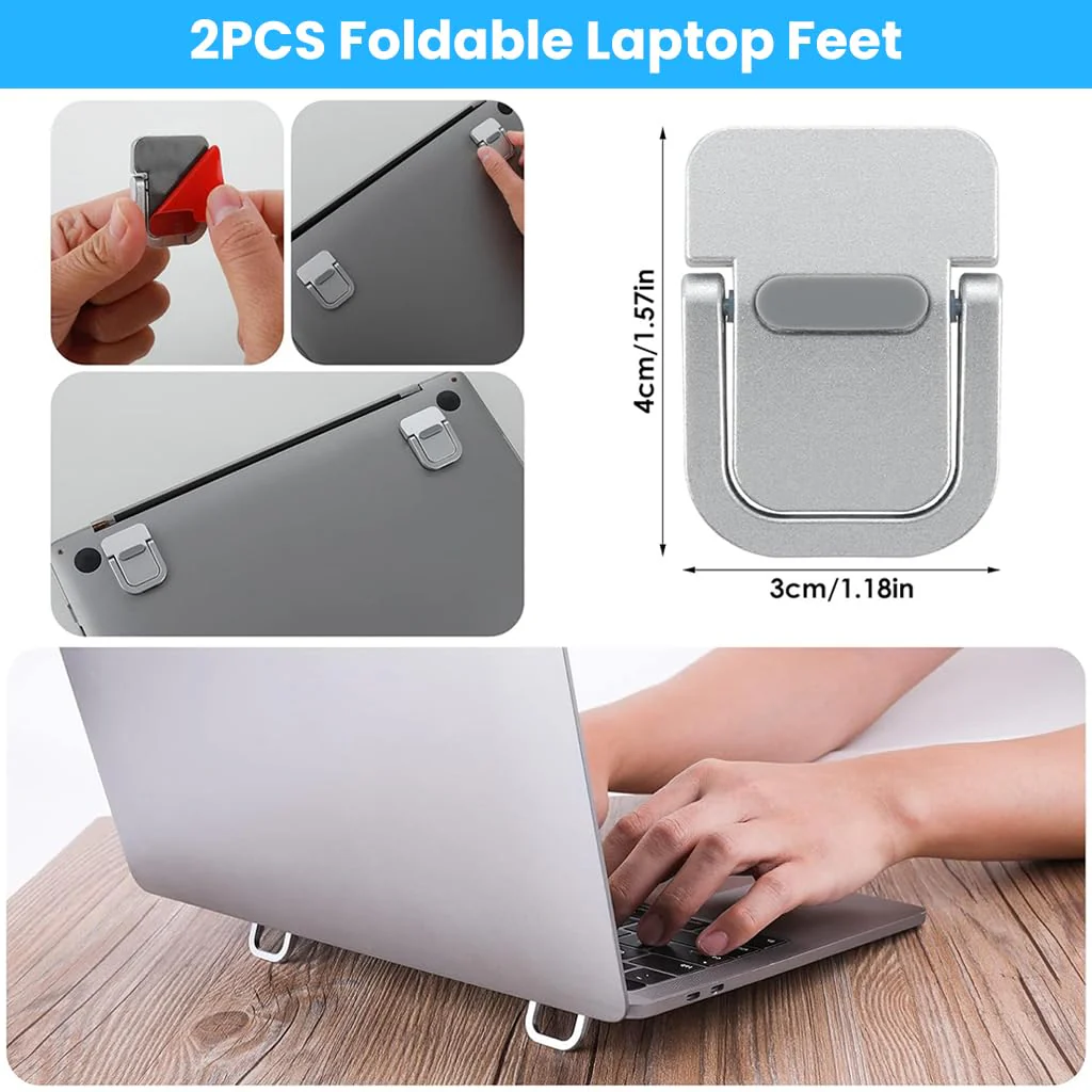 Mini Laptop Riser Stand - 2pc Self-Adhesive Laptop Stand - Image 5