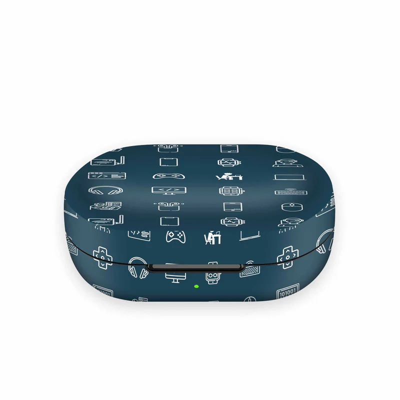 Tech Icons Blue Skin For Noise TWS
