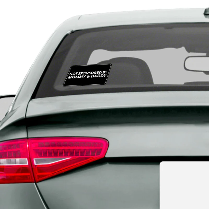 Not Sponsored By Mommy & Daddy Car Sticker - Image 2