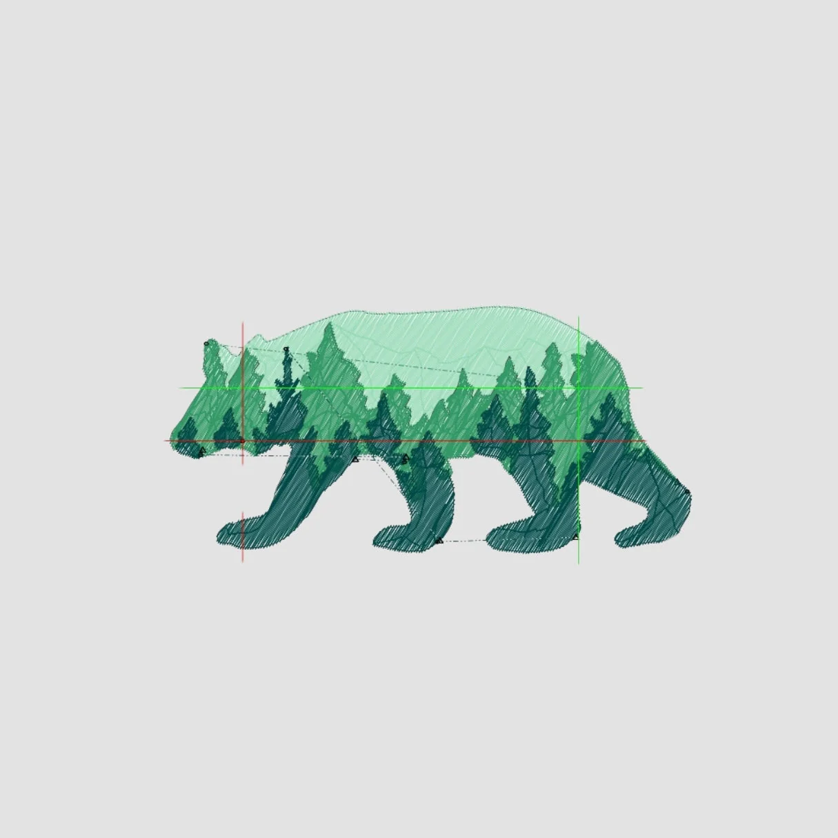 Bear Embroidered White Oversize T-Shirt - Image 2