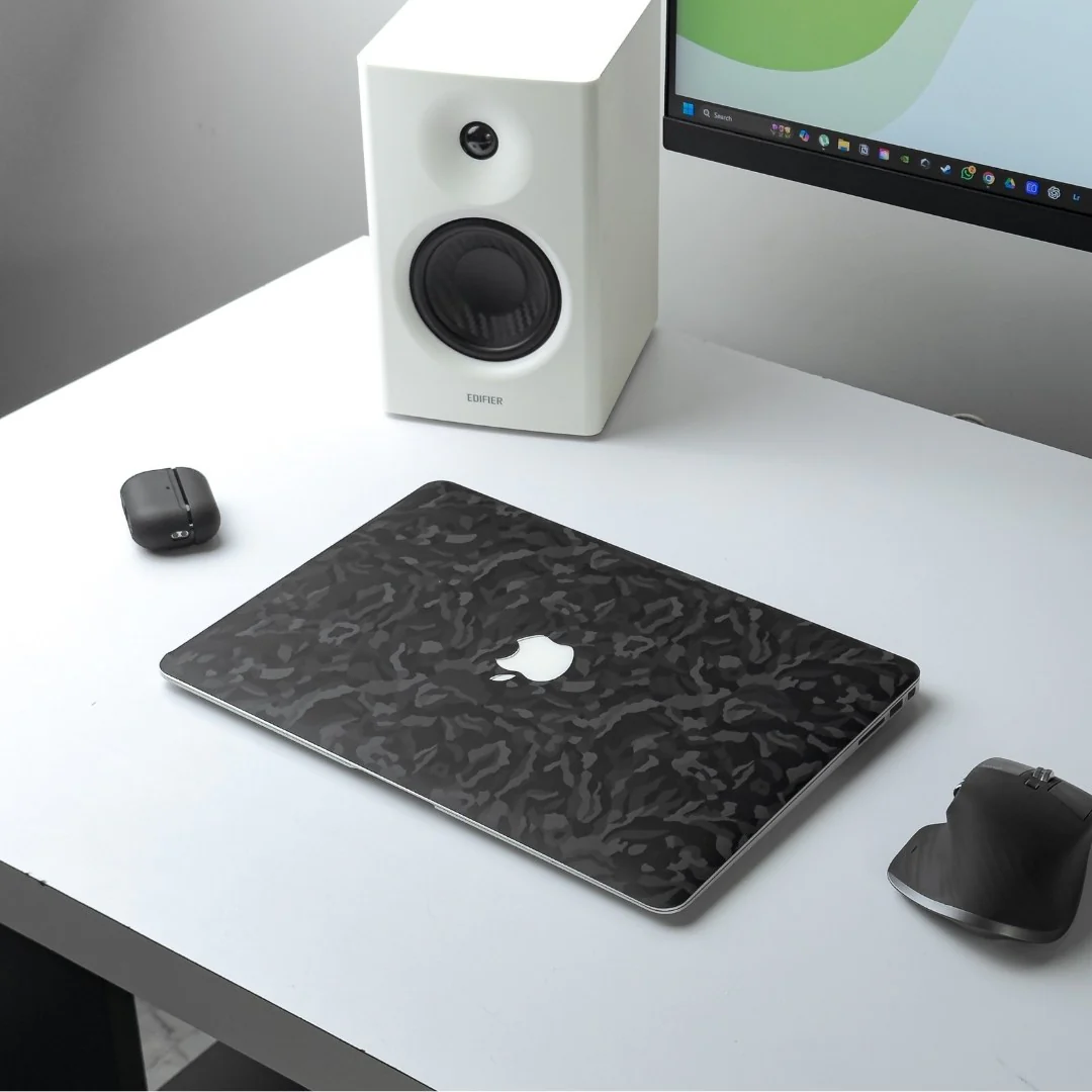 Premium Black Shape Shift Camo MacBook Skin - Image 2