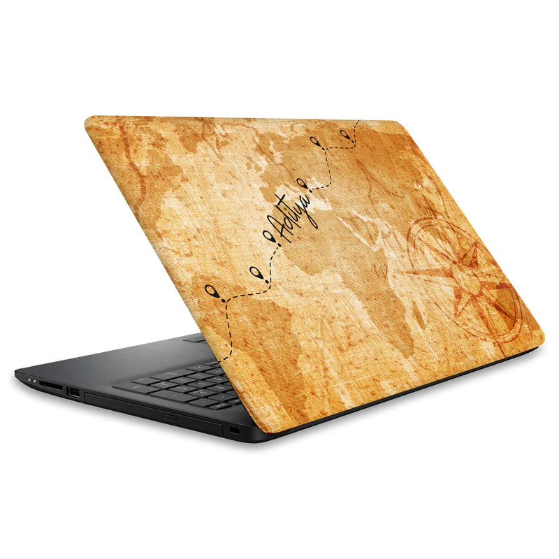 Vintage Map Laptop Skin - Custom Name